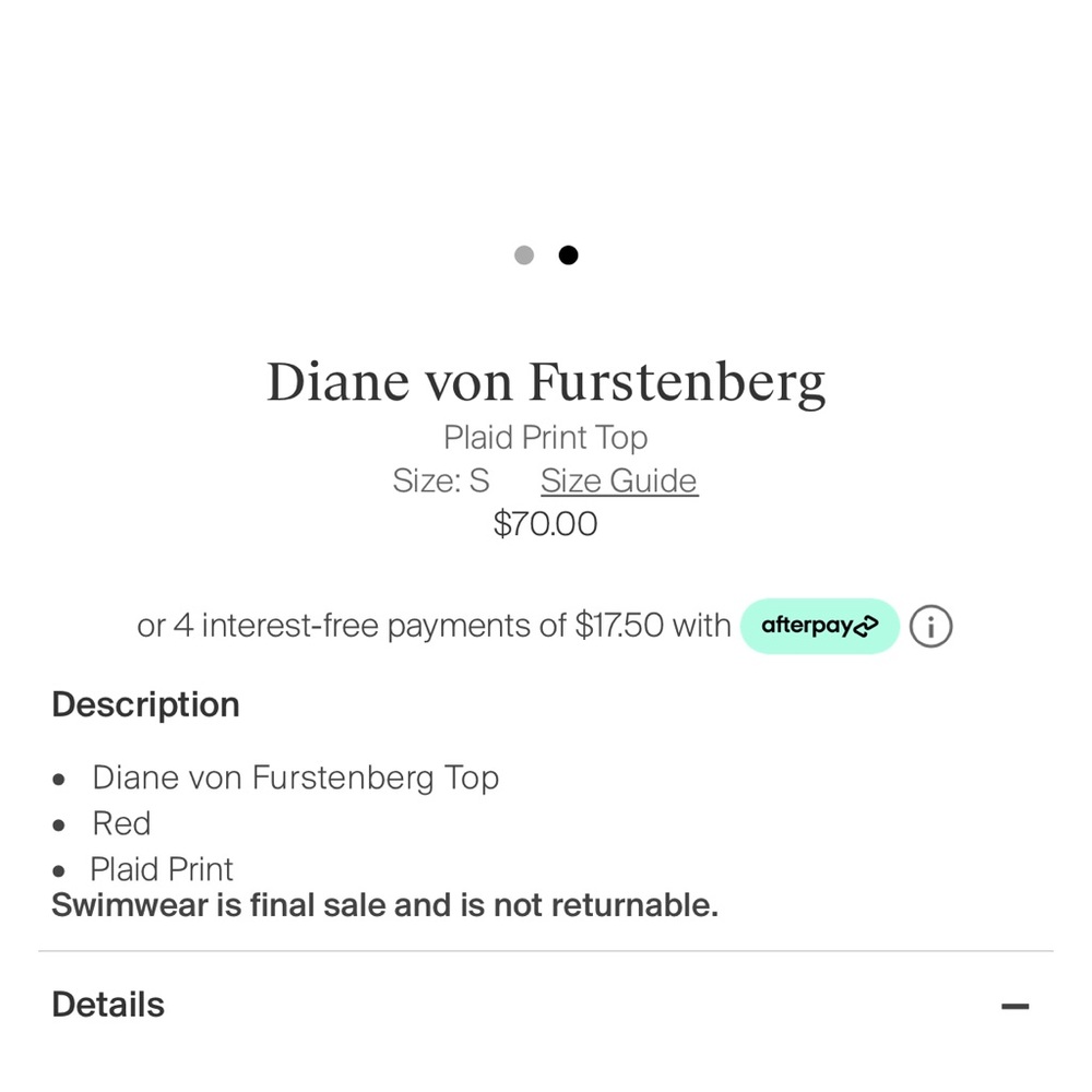 Diane Von Frustenburg plaid bikini top - Picture 7 of 9